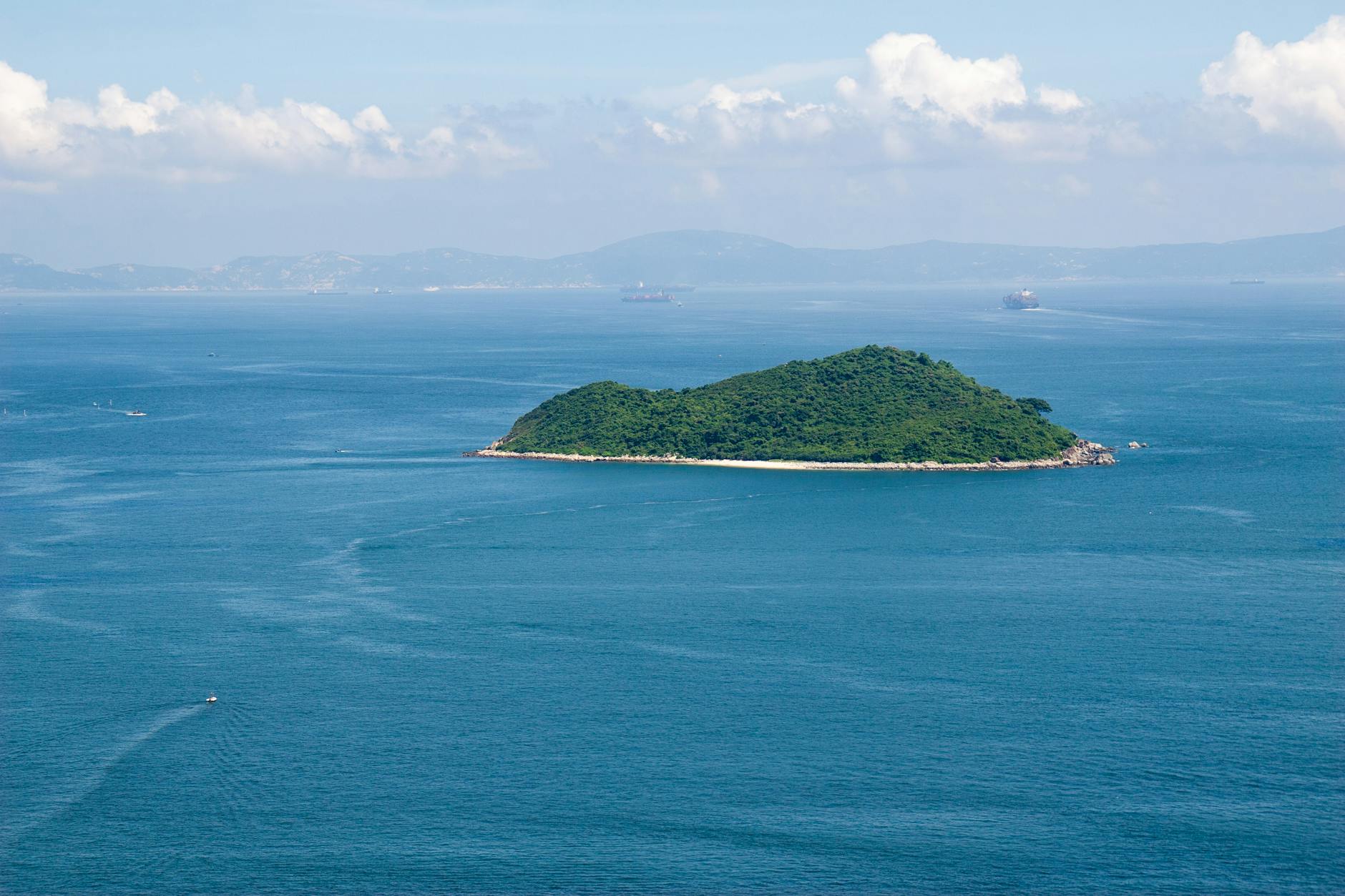 drone shot of island